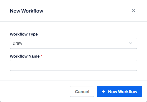 New Workflow dialog box is displayed